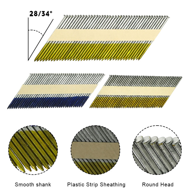 Clavos de tira de papel de vástago liso Rhinaills 2.87*60 Q235