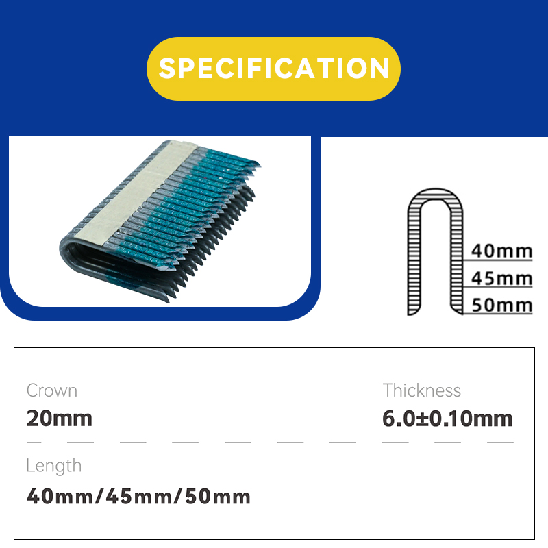 Grapas para cercas galvanizadas con mango de anillo Rhinails, 40-50 mm, fijación permanente resistente