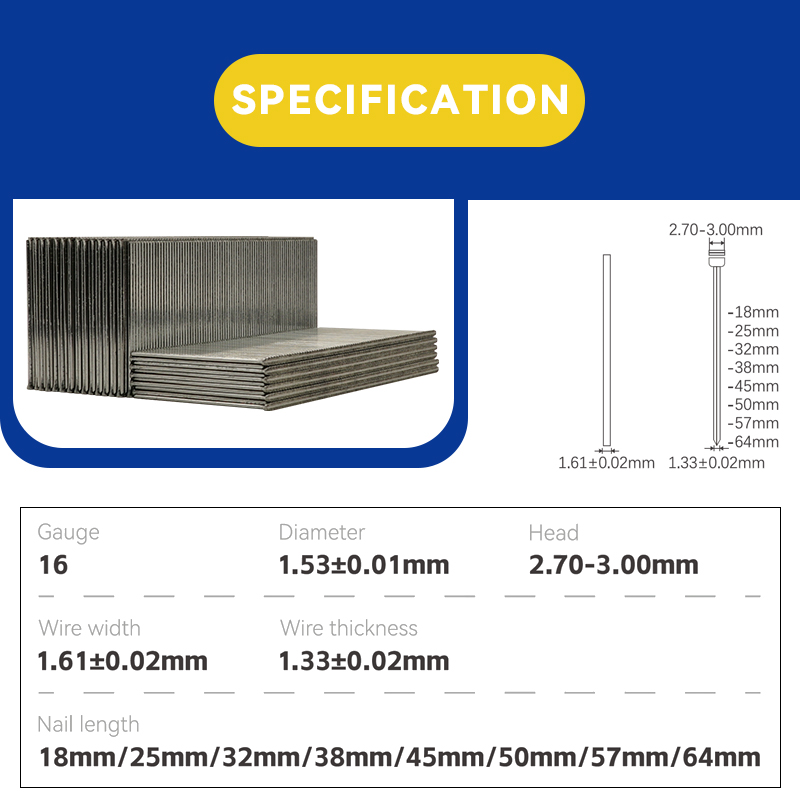Rhinails t Series Micro-Brad Nails | Conjunto de adornos y gabinete de precisión (20-50 mm)