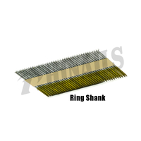 Clavos en tiras intercalados de papel con vástago anillado Rhinails (2,87 × 60 y 3,05 × 83): sujetadores de alto agarre para marcos y terrazas