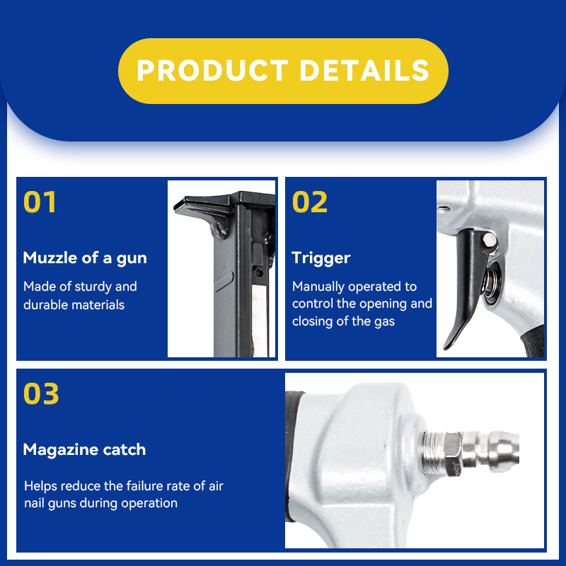 Rhinails 8016 Pneumatic Gun Steel Revista 21GA 6-16 mm