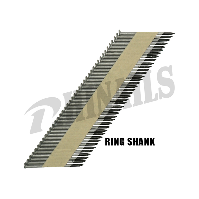 Clavos en tira de papel con vástago de anillo de cabeza redonda compensada Rhinails (2,87 × 60 mm)