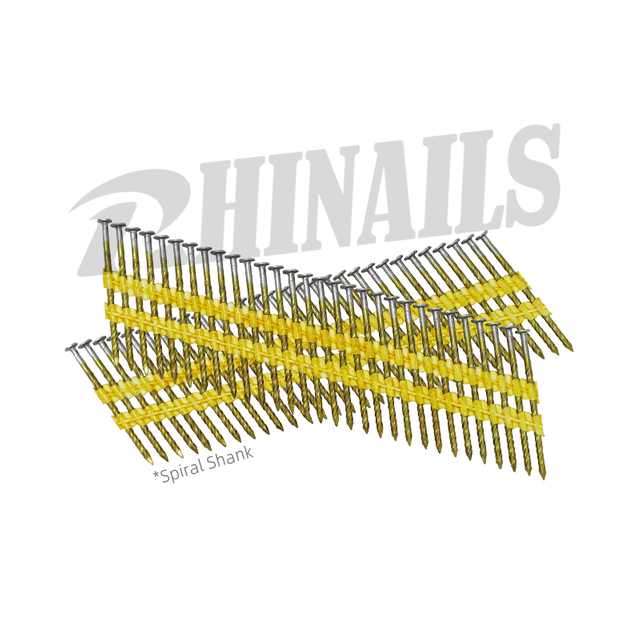 Clavos en tiras de plástico con vástago en espiral de 3,05 x 75 mm Rhinails para marcos y techos