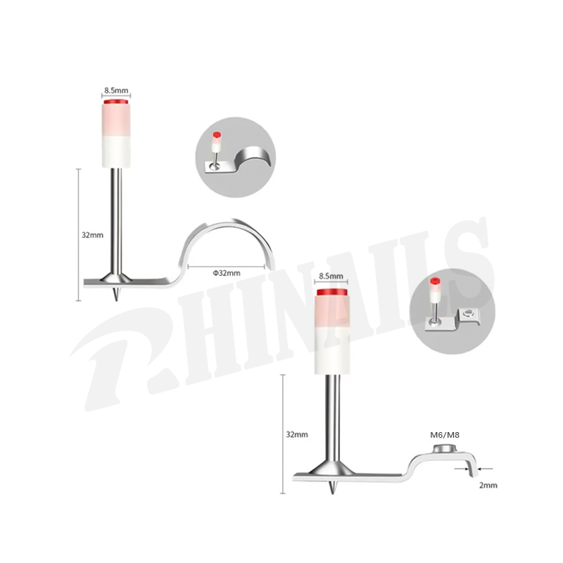 Clavos para abrazaderas de tubos Rhinails: sujetadores resistentes para abrazaderas de tubos de 16 a 50 mm