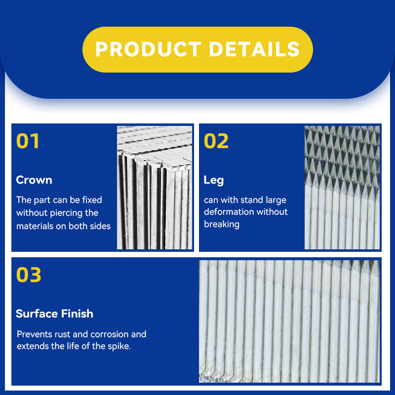 ST Series 55# Combo de uñas Brad de acero (18-64 mm para concreto/carpintería)